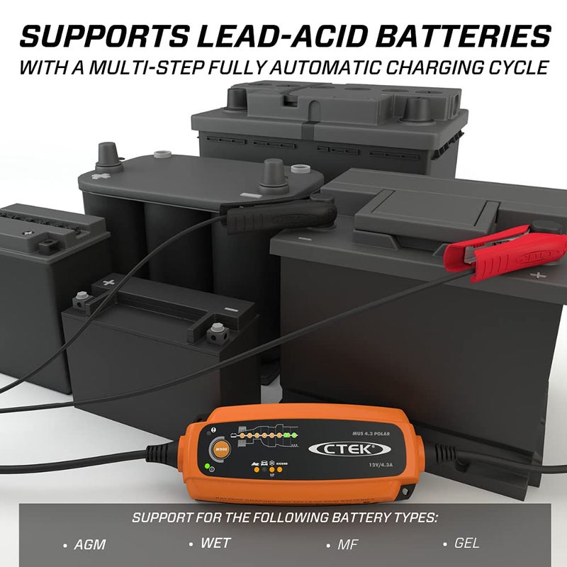 CTEK 56-958 MUS 4.3 Polar 12 Volt | Fully Automatic Extreme Climate 8 Step Battery Charger - Image 5